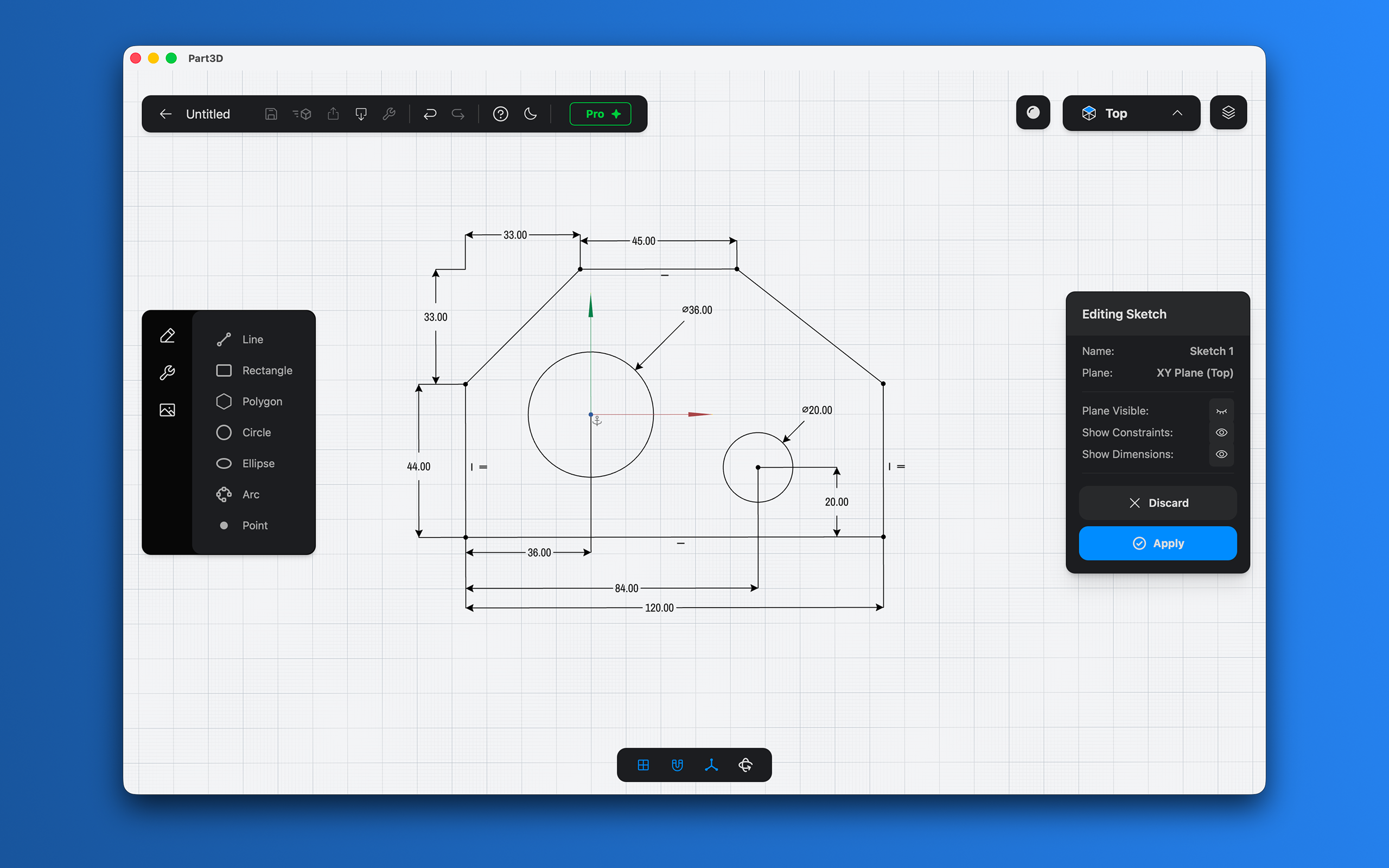 Part3D — sketch view